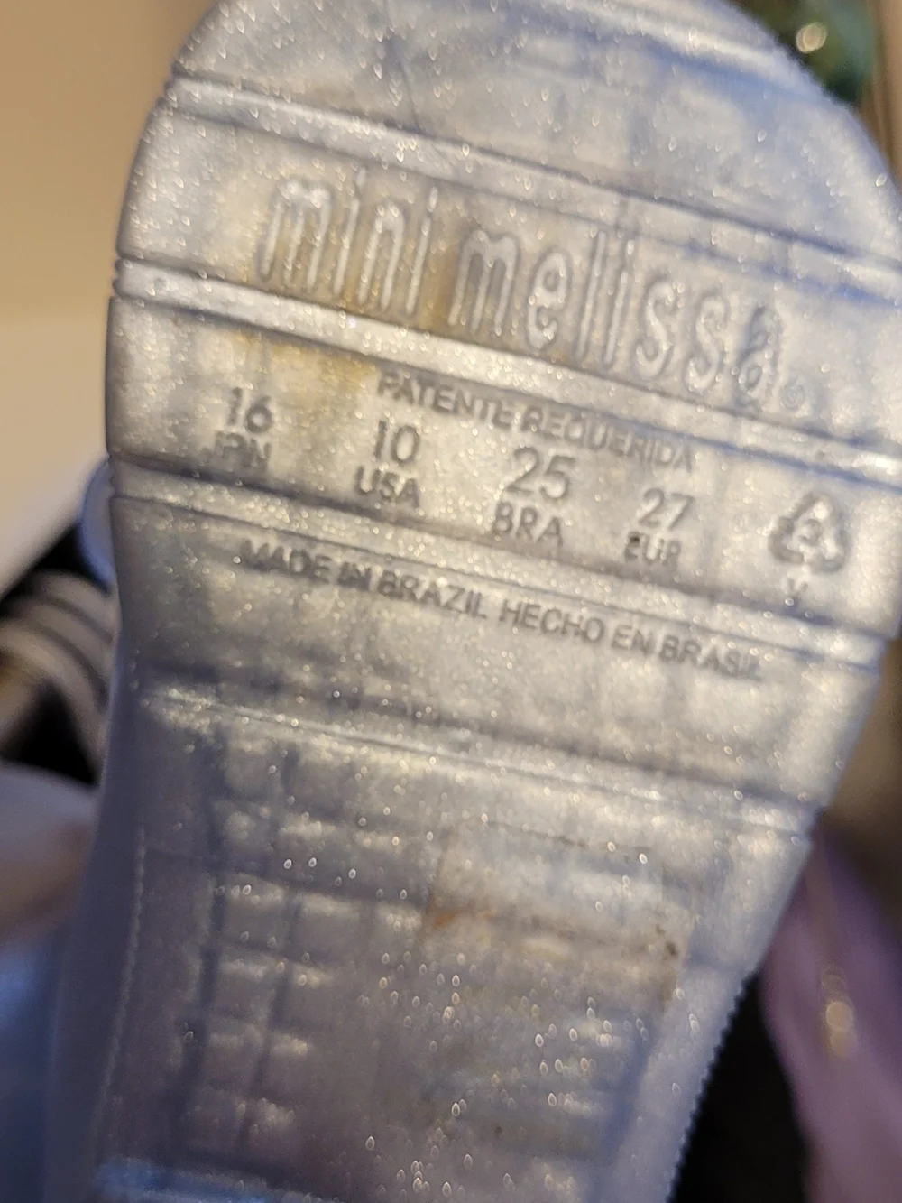Mini Melissa Sparkle Light Blue Rain Boots with Bow Accent